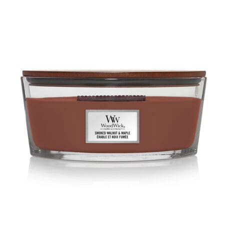 WoodWick Smoked Walnut & Maple świeca zapachowa z drewnianym knotem 453,6 g